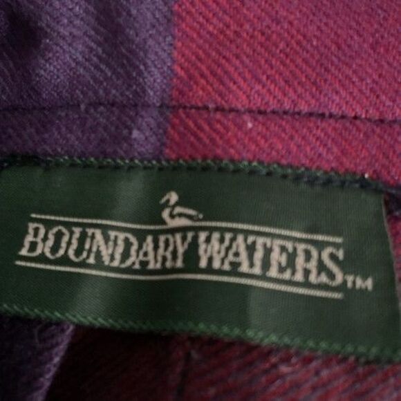 VTG Boundary Waters 100% Wool Tartan Blue/Red Plaid Pleated Skirt Women Size 16 - Picture 2 of 10